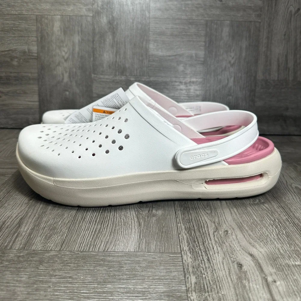 Crocs Literide 360 Clogs Mens 11 White Pink Comfort Slip On NEW